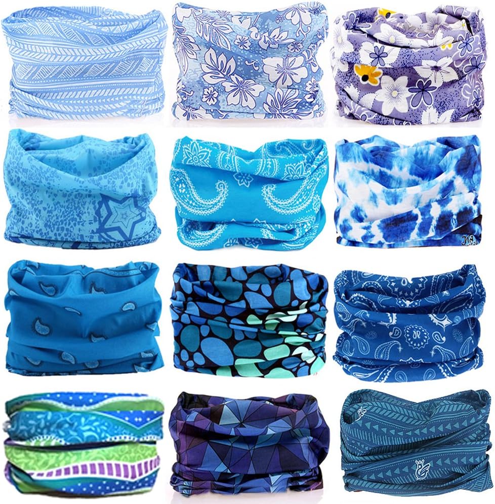 KALILY 12PCS Headband Bandana - Face Shield Headwrap Scarf Neck Gaiter Hair Band 1