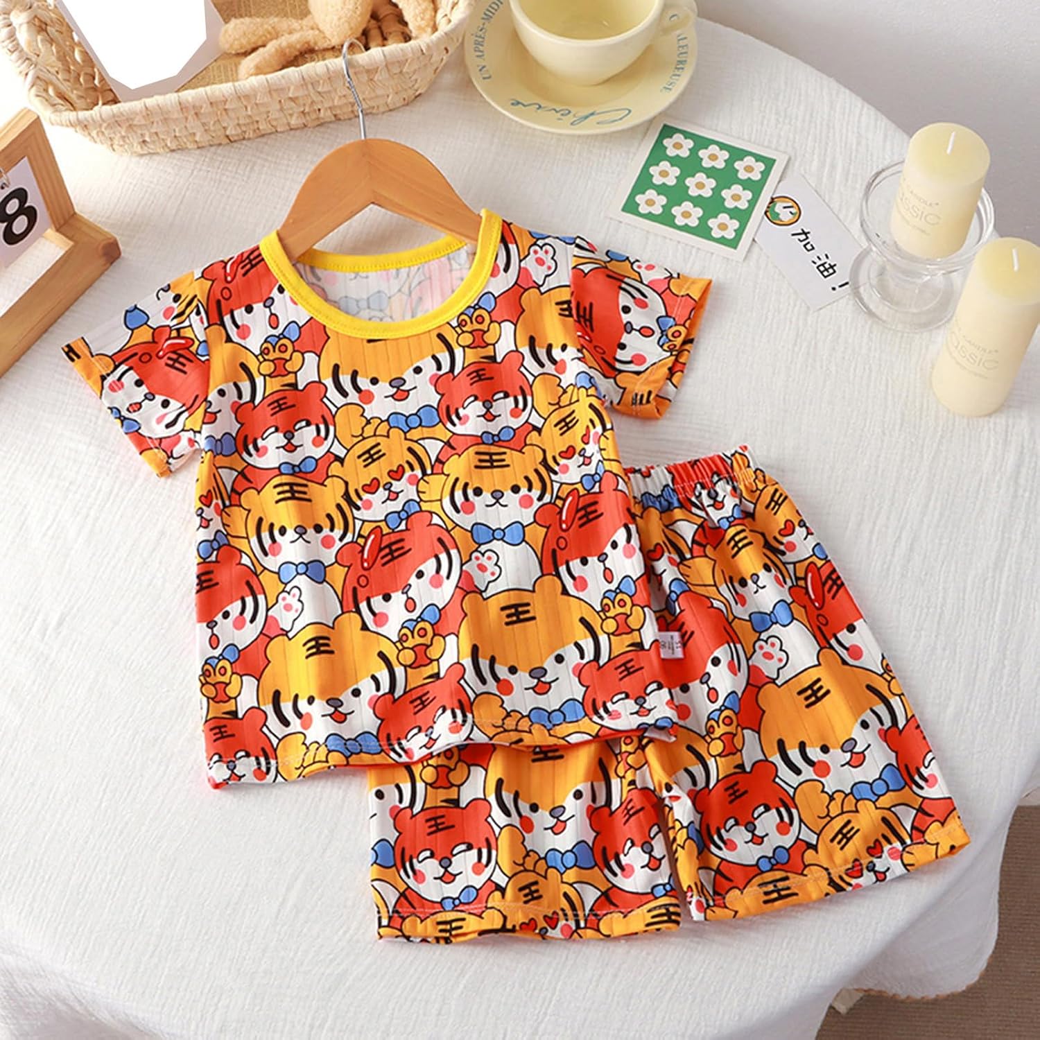 Toddler Summer Sleepwear Set 2pcs Soft Pajamas for Kids