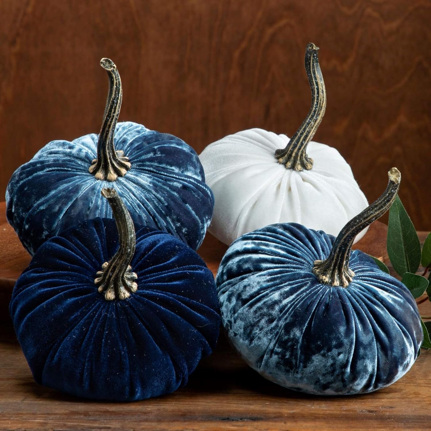 Your Hearts Content Set of 4 Velvet Pumpkins