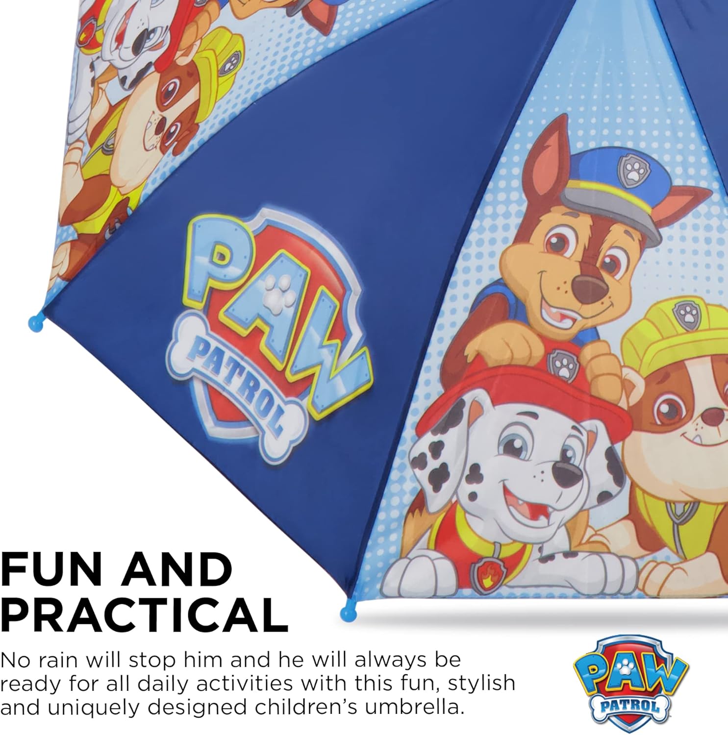 Paw Patrol Character Folding Umbrella for Kids Light Blue