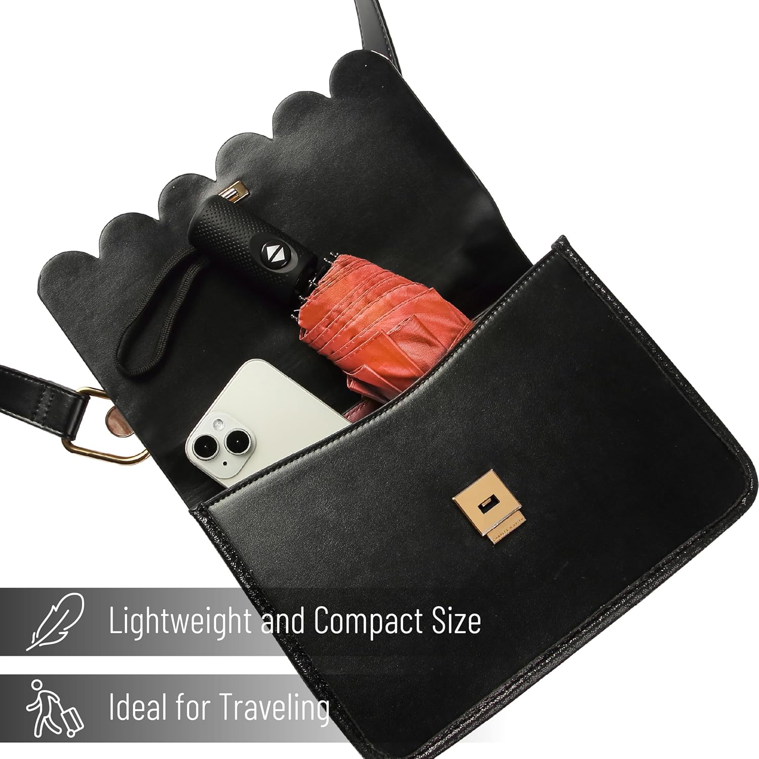 Mr Pen Windproof Travel Umbrella Orange Red