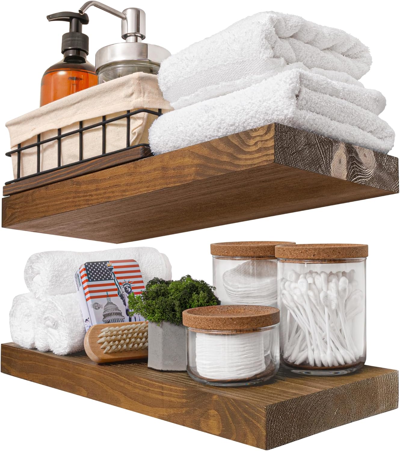 BAOBAB WORKSHOP Floating Shelves Set of 2 - 16D x 67W Walnut