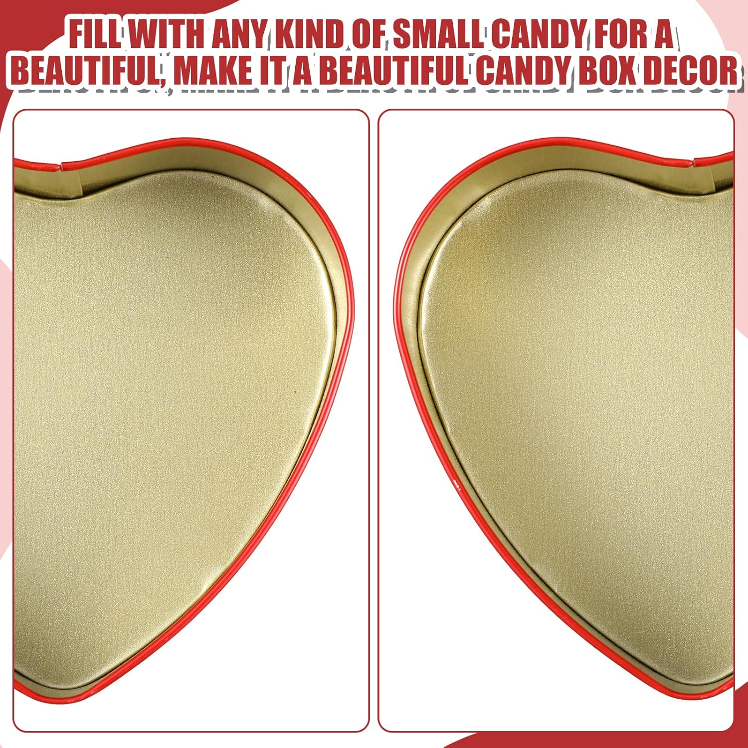 Blulu 36 Pcs Heart Shaped Metal Tins with Lids Red 1