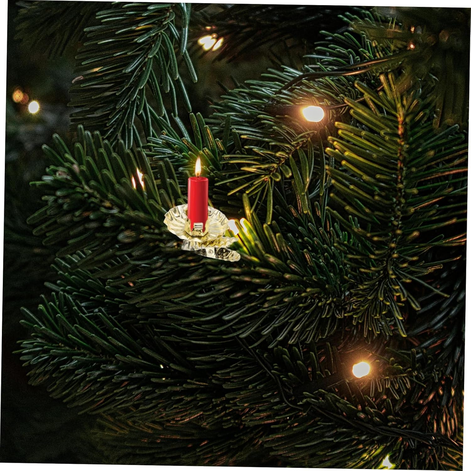 4 Sets Modern Style Clip-on Candle Holders for Christmas Tree