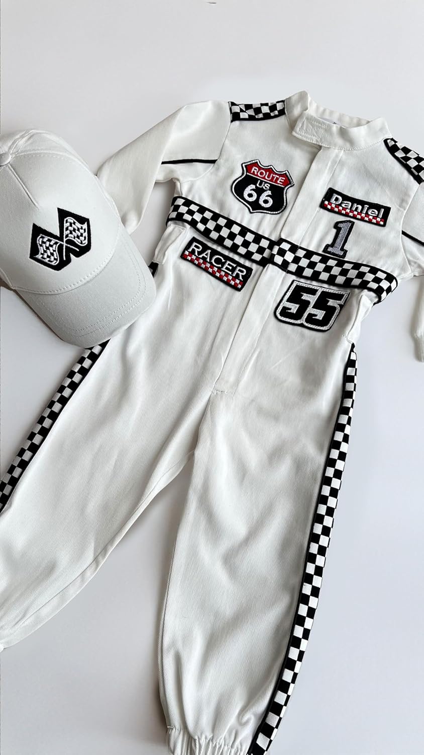 Handmade Race Car Driver Costume for Toddlers - 3T