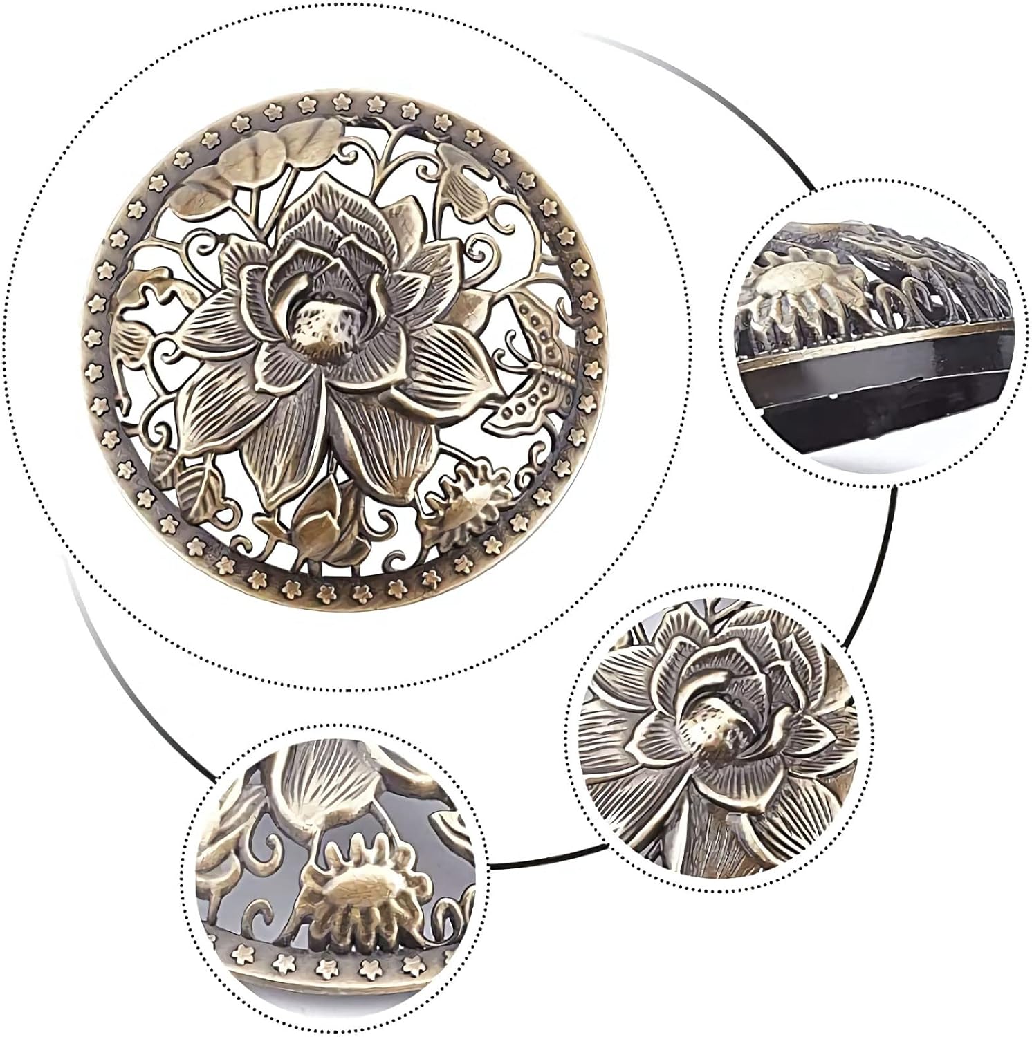 GORGECRAFT 2PCS Bronze Lotus Candle Covers for Jar Candles