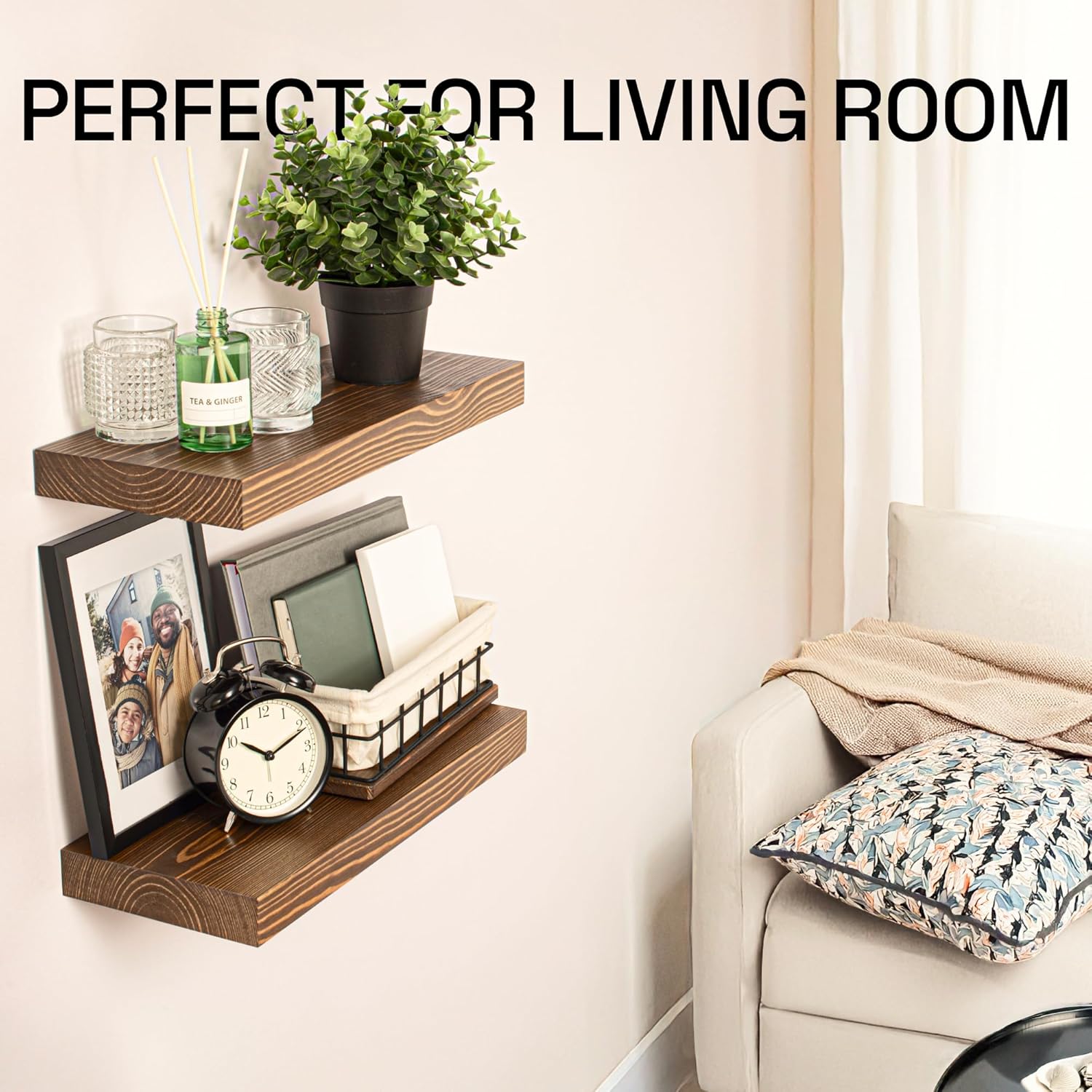 BAOBAB WORKSHOP Floating Shelves Set of 2 - 16D x 67W Walnut