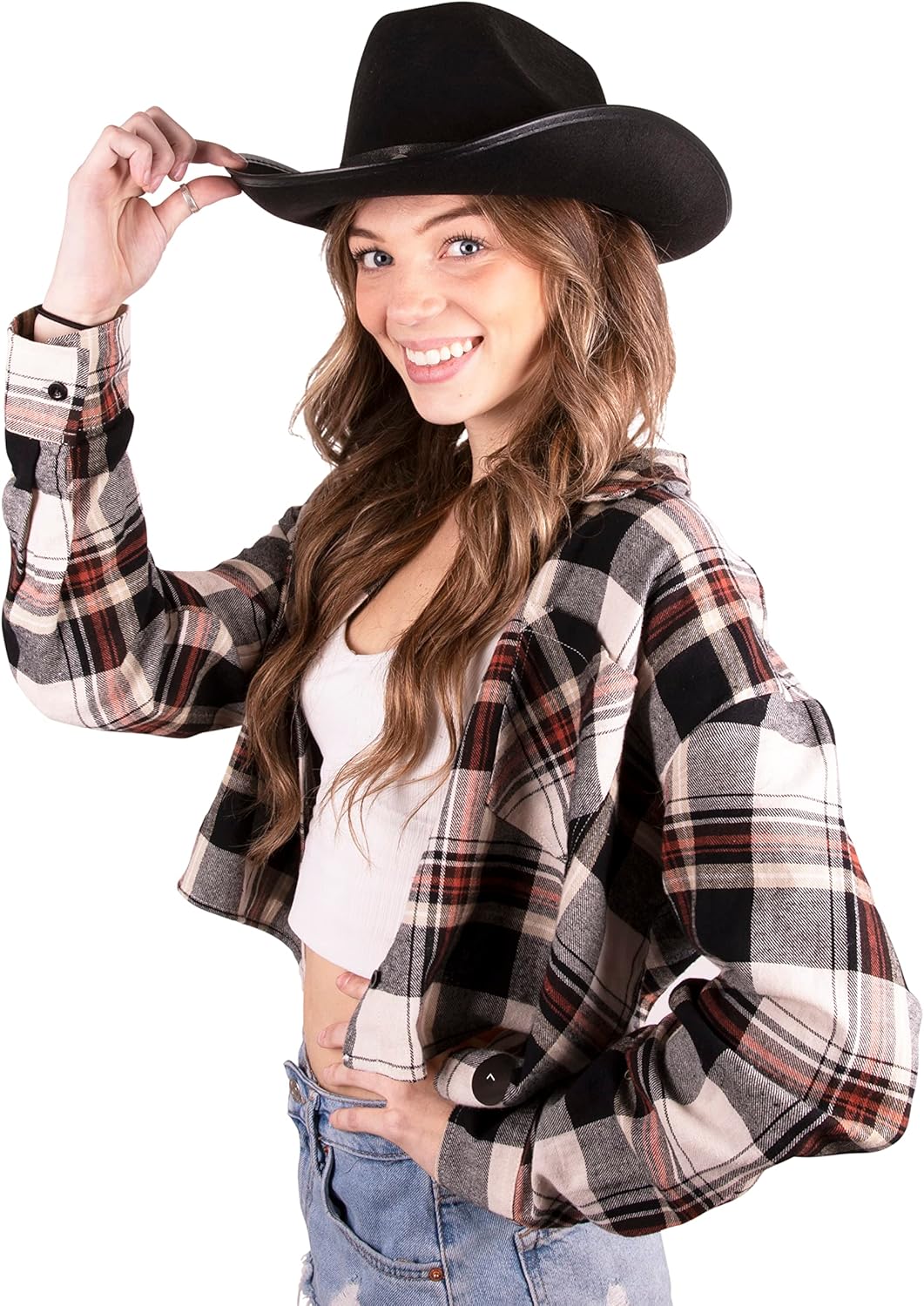 Kangaroo Cowboy Hat - Black Universal Fit for Women Men