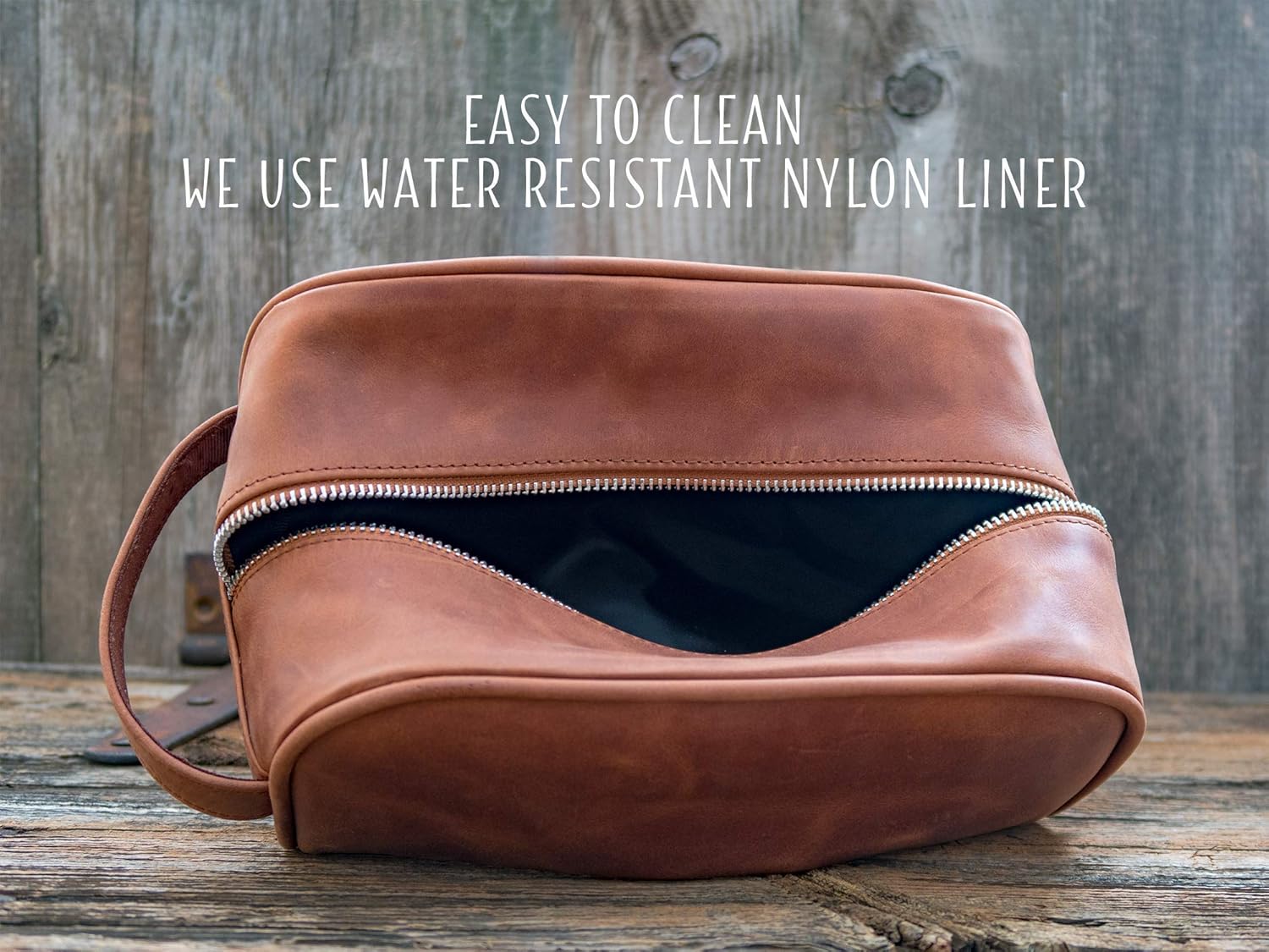 Leather Dopp Kit for Men Personalized Travel Organizer