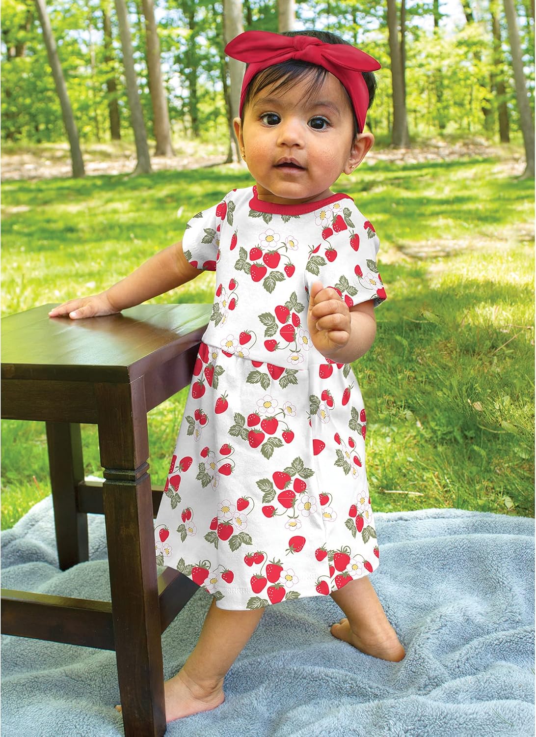 Hudson Baby Girls Cotton Dress Set