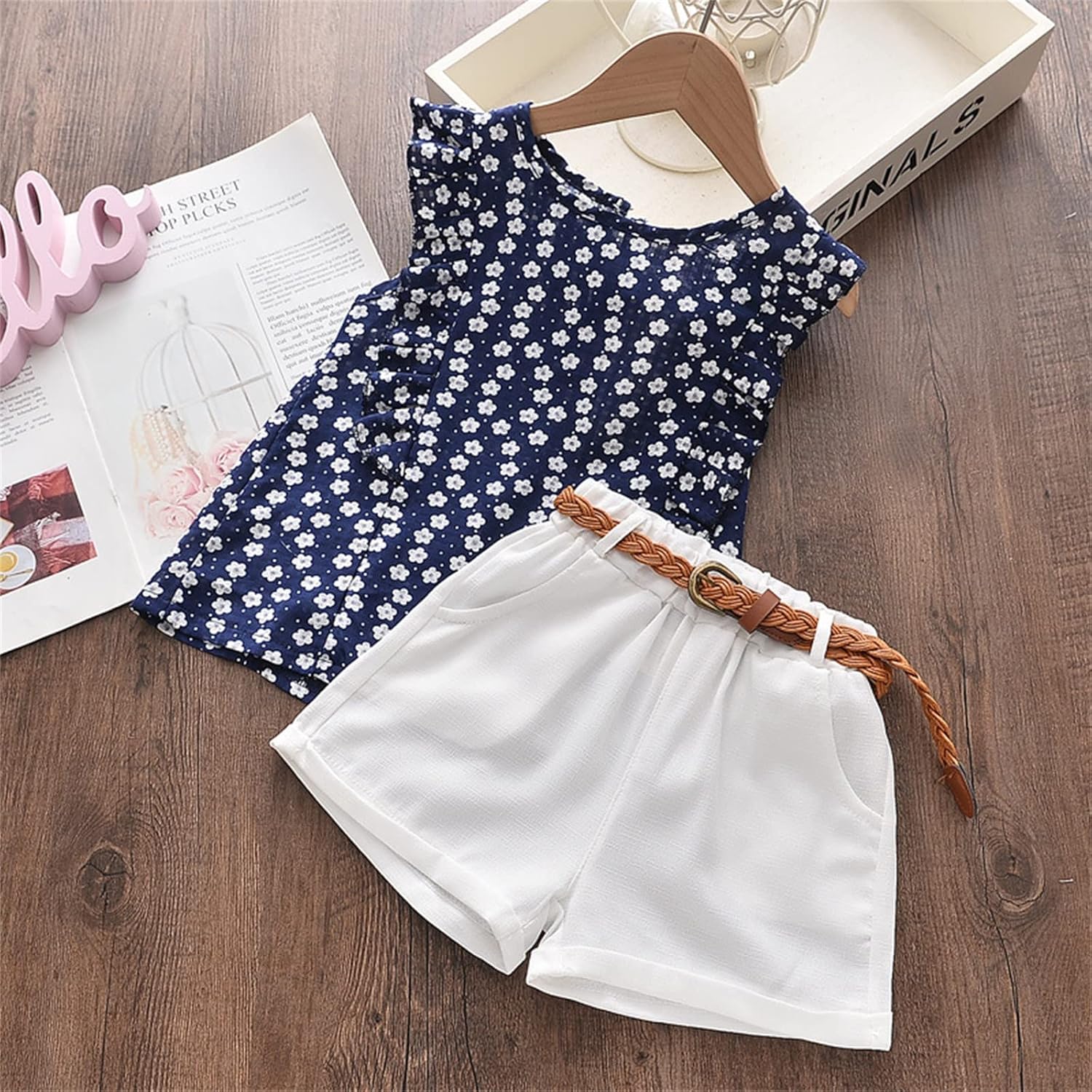 Floral Patchwork Shorts Set for Girls 2025