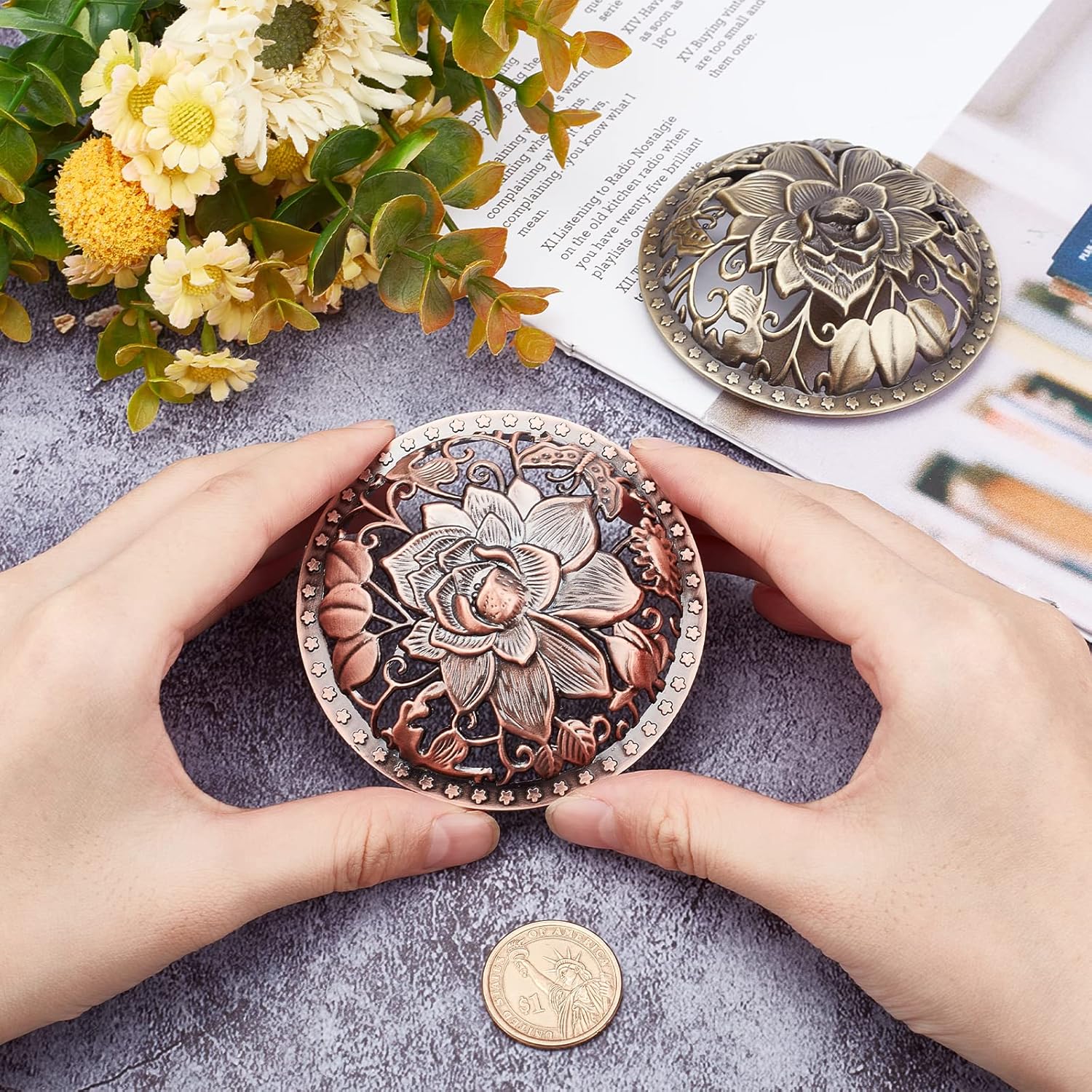 GORGECRAFT 2PCS Lotus Scented Candle Covers