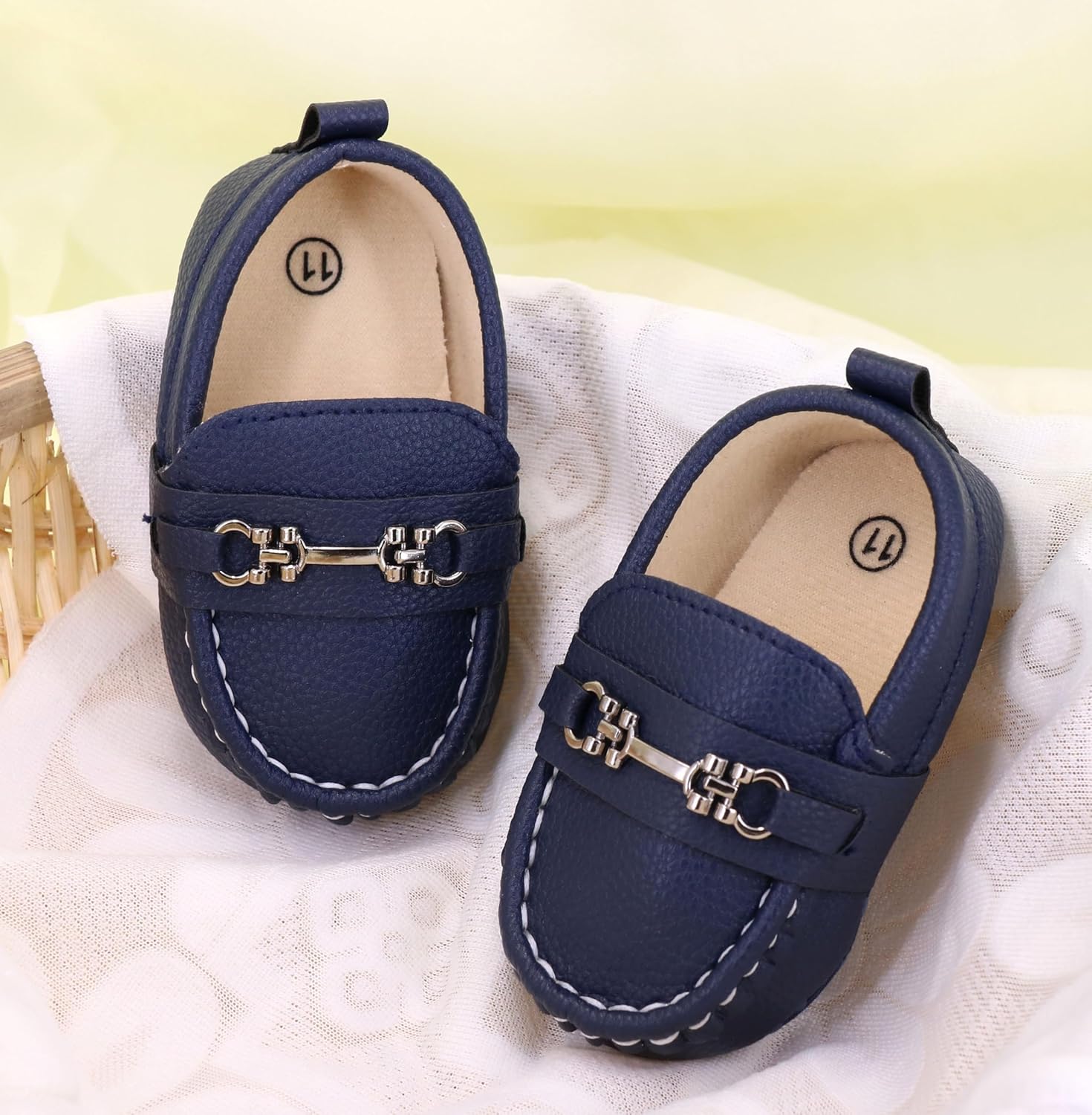LONSOEN Baby Crib Shoes for Girls and Boys