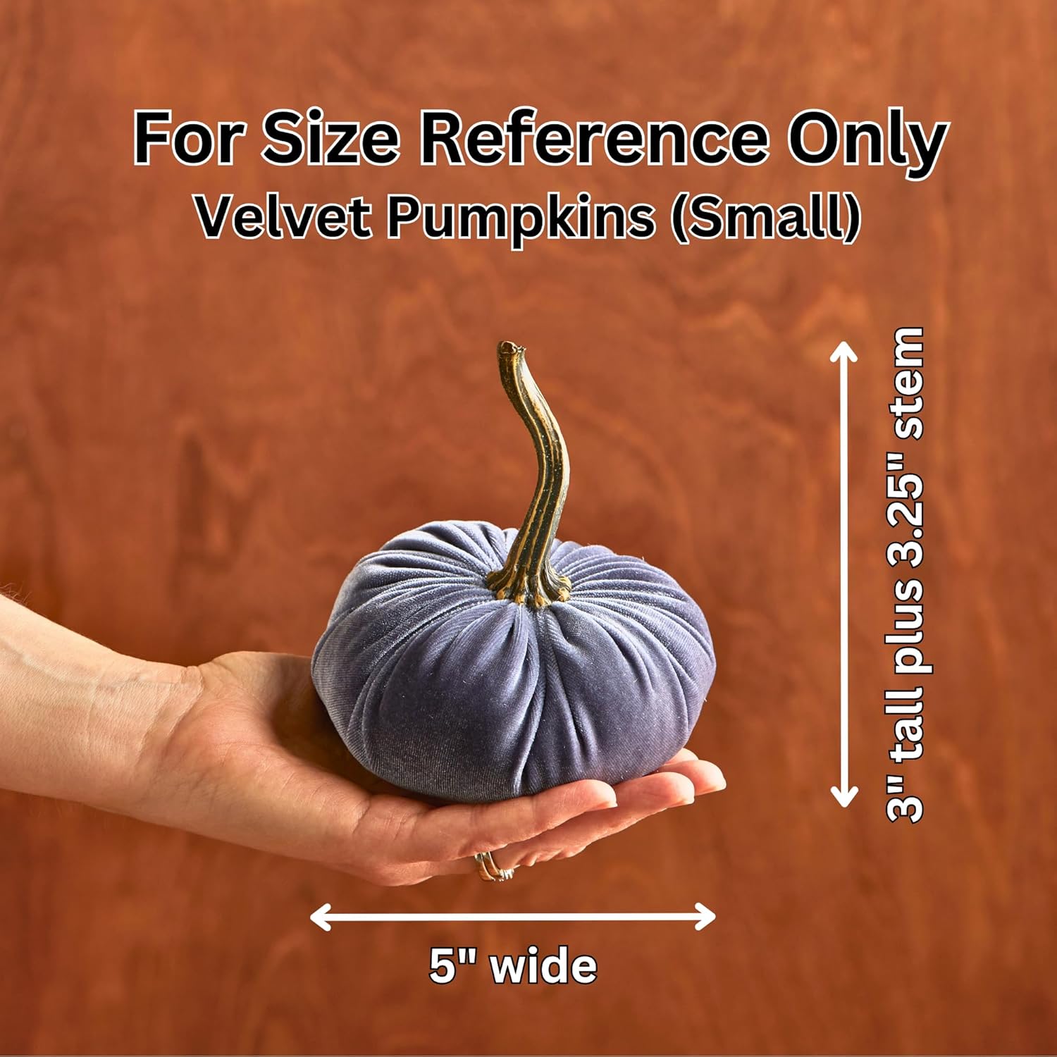 Set of 4 Small Velvet Pumpkins for Home Decor