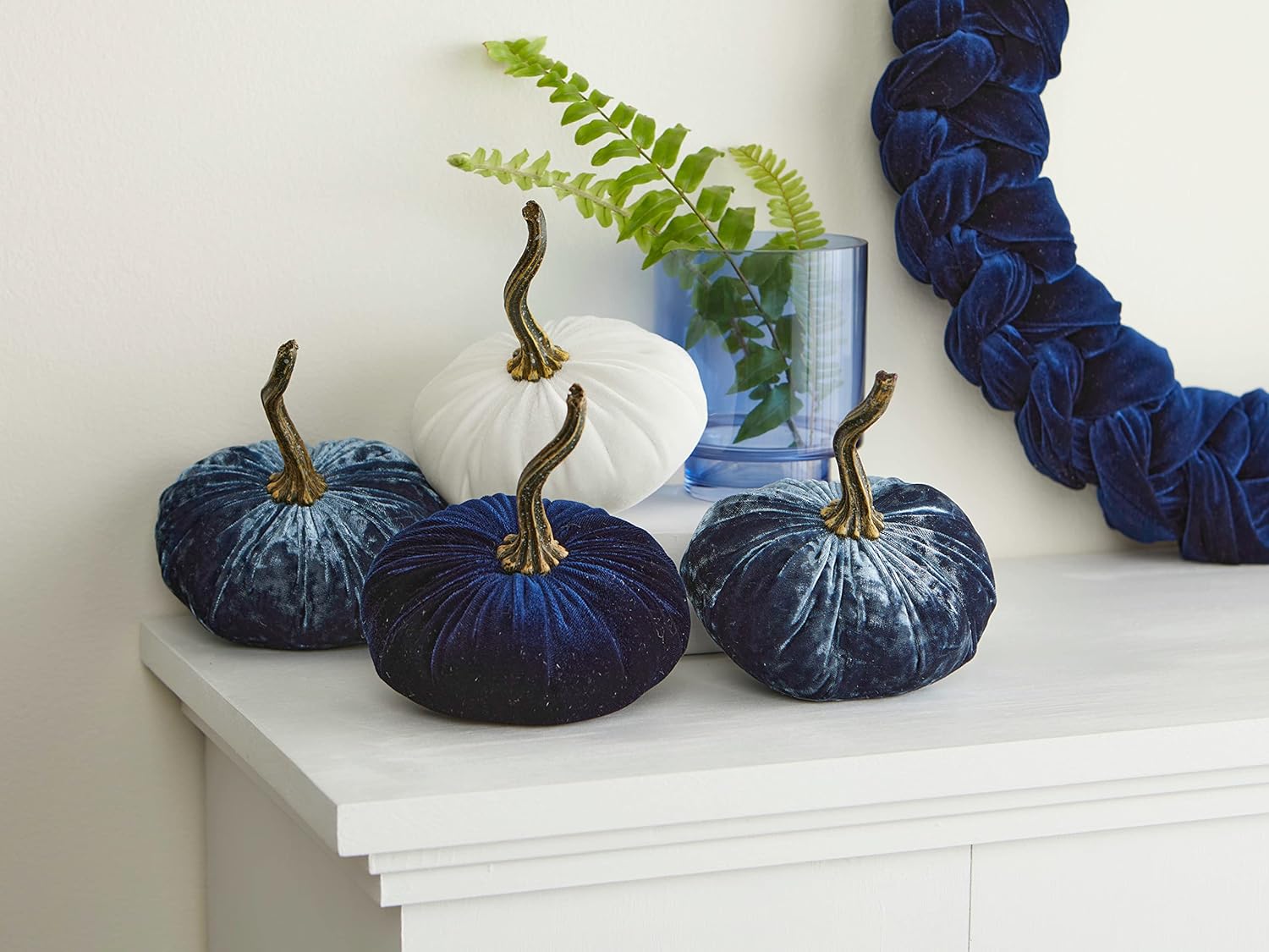 Your Hearts Content Set of 4 Velvet Pumpkins