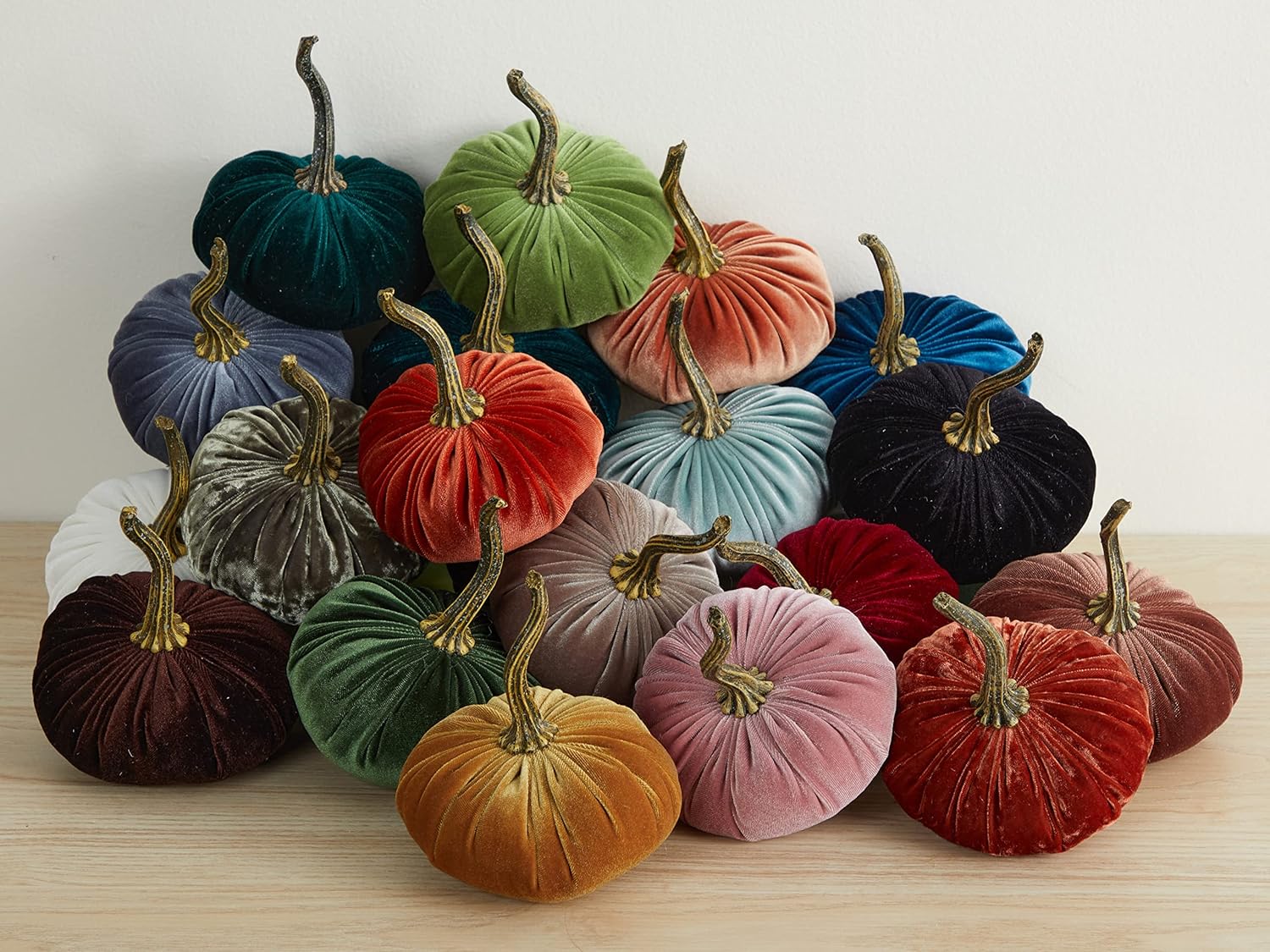 Your Hearts Content Set of 4 Velvet Pumpkins