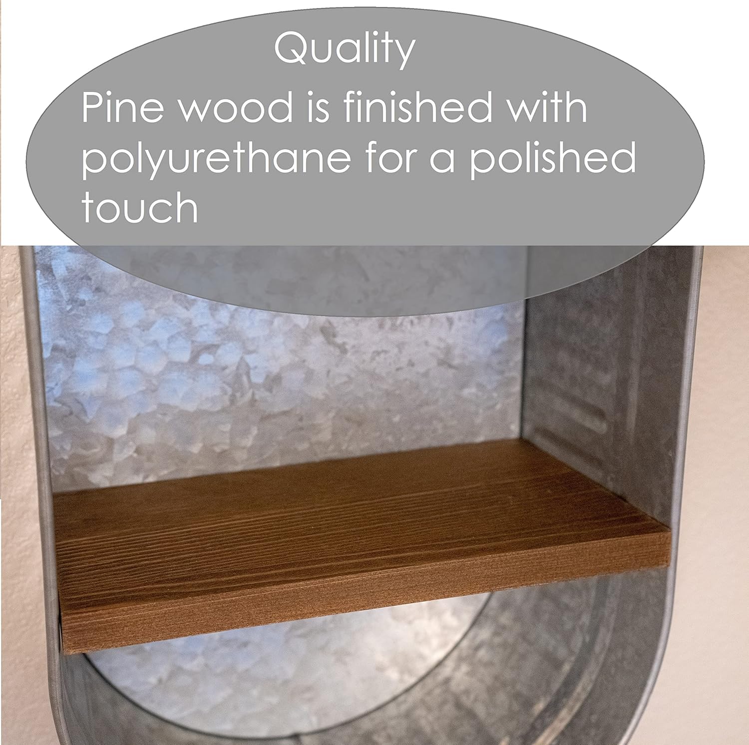 BARWOOD Galvanized Wash Tub with Shelves