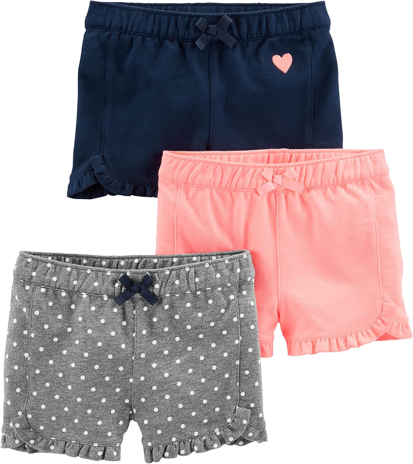 Simple Joys by Carters Girls 3-Pack Knit Shorts 1