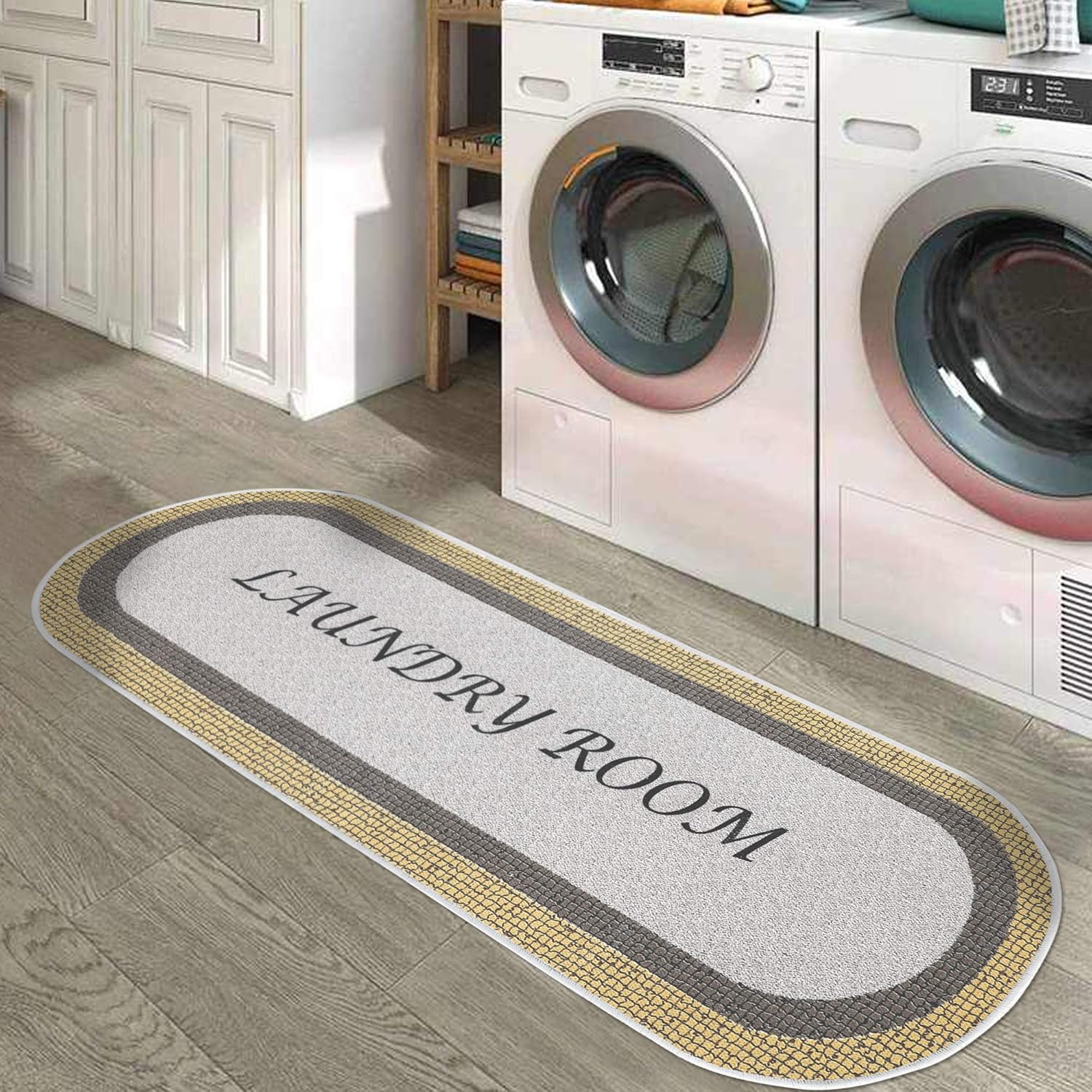 SUSSEXHOME Non-Slip Washable Laundry Rug 20x59 Inches