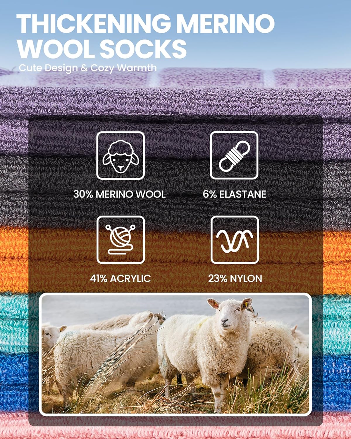 OutdoorMaster Kids Ski Socks 23 Pack Merino Wool 1