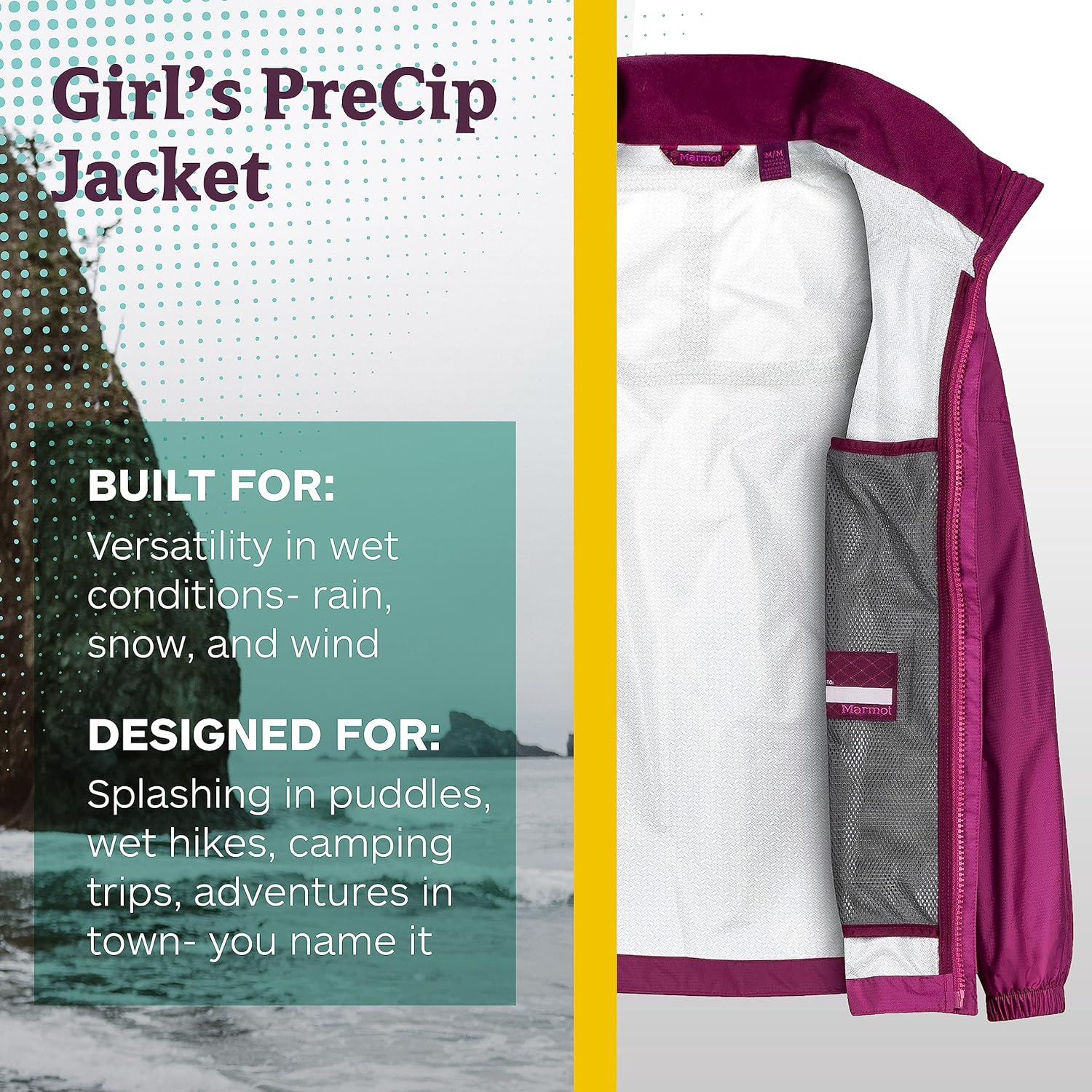 MARMOT Kids Precip Eco Waterproof Rain Jacket