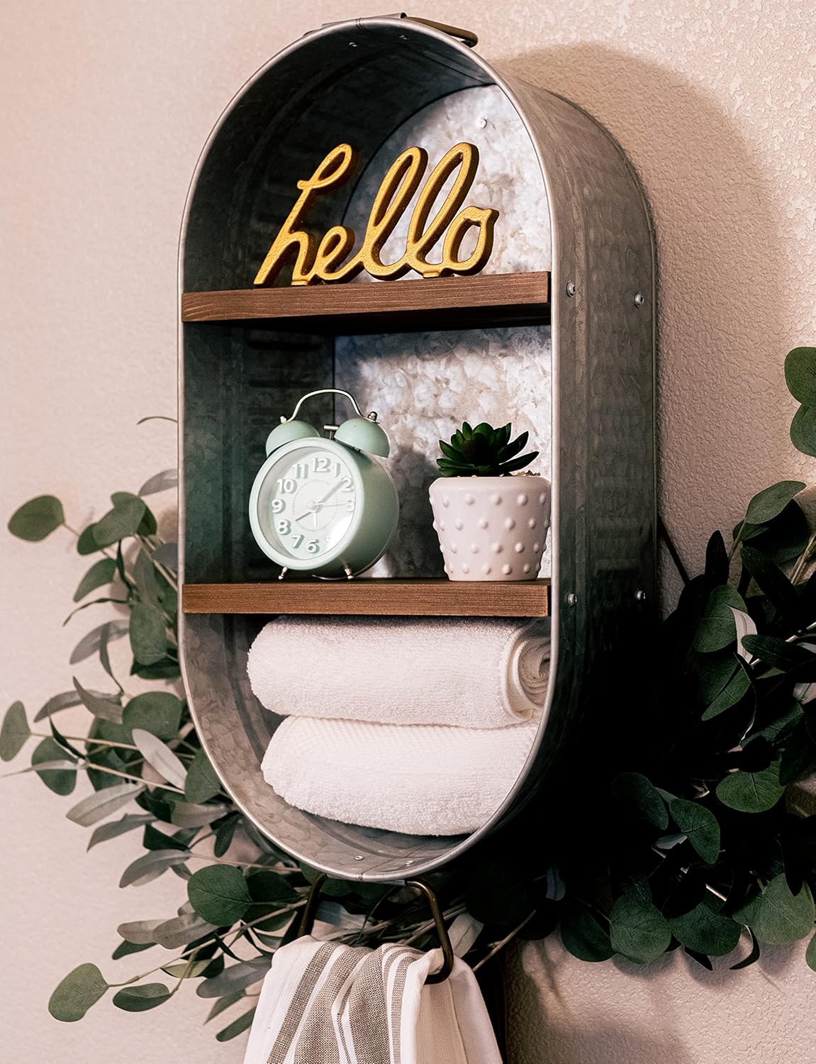 BARWOOD Galvanized Wash Tub with Shelves