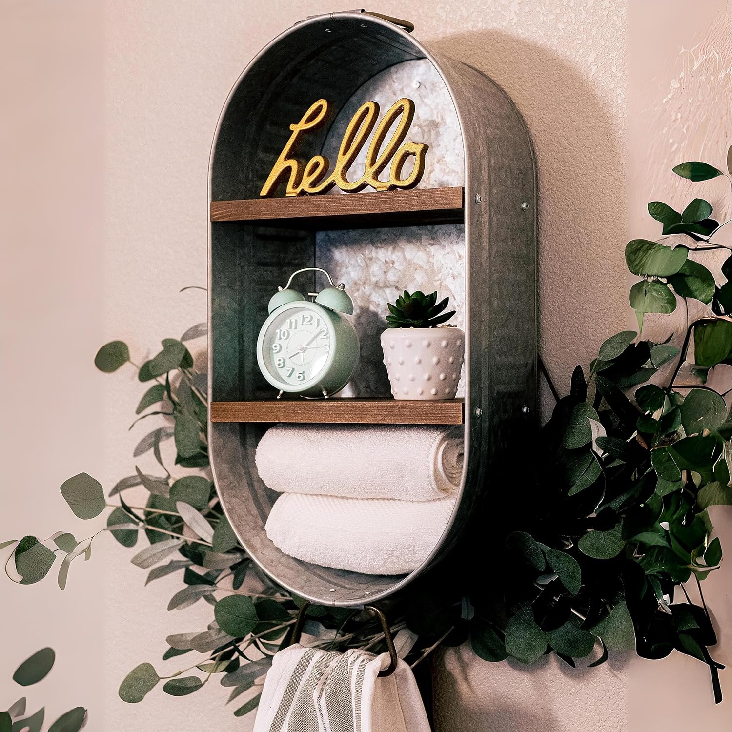 BARWOOD Galvanized Wash Tub with Shelves